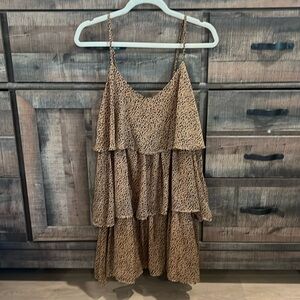 F21 Leopard Print Tiered Dress